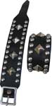 Studded Black Leather Wrist Band