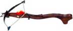 Protection of the kingdom depended on the fearless courage of the royal guard! This fantasy ancient crossbow is of early styling from which tales of King Arthur & Camelot were born. Built in Italy with functioning parts but intended for decoration. Complete with feathered arrow. 23-7/8