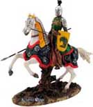 This noble white knight figure rides atop his white steed, aware and ready with spear in hand for whatever obstacles lay before him. Each 