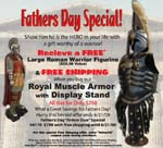 Father Day Special - Royal Muscle Armor Display and Roman Warrior Figurine