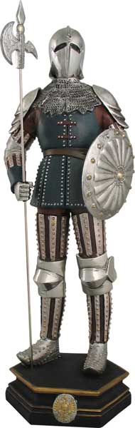 Large Blue Knight Figurine