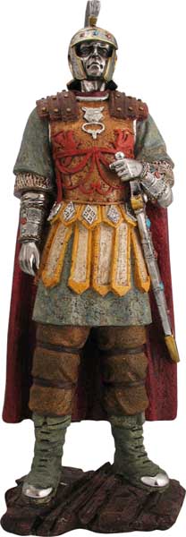 Our large roman figurine is cast in cold resin and detailed and painted by hand. The Roman figures are 21