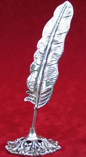 Silver Plated Feather Pen