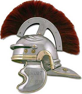 Imperial Rome Centurion Guard Helmet. The Main officers of the Imperial Roman guard were the Centurions, each in charge of 100 men, hence the name 