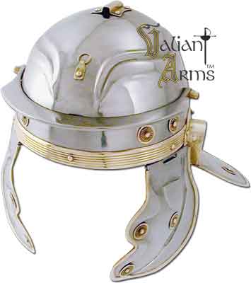 Our life size imperial gallic legionnaires Roman helmet is hand-crafted of 18 gage steel with brass accents and is fully wearable.