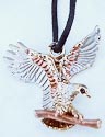 This beautiful pendant depicts an American eagle sitting on a branch. The American eagle pendant comes with cord. The pendant is 1-1/2 inches wide. Check out our other inexpensive and cheap pendants that we have available for sale!