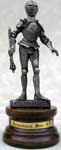 All Italian made pewter knight statues are represented with a choice medieval weapon and clad in the classic historical armor styles of medieval Europe. Each wonderful knight stands atop a 1” high real wood base and is sure to be a wonderful additional to all pewter and knight collections.