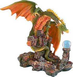 Treasure Dragon with Mystic Orb Figurine