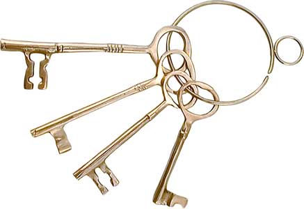 Brass Castle Keys - Home Decor