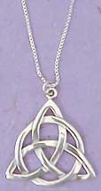 Our charmed Celtic necklace is made of Sterling silver. The charm necklace / pendant is 1-1/8" in width